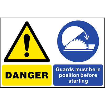 Danger guards must be in position before starting