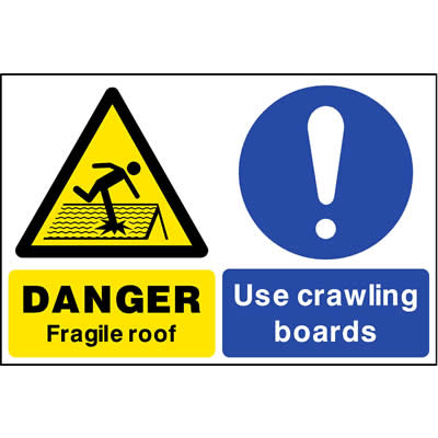 Fragile roof use crawling boards