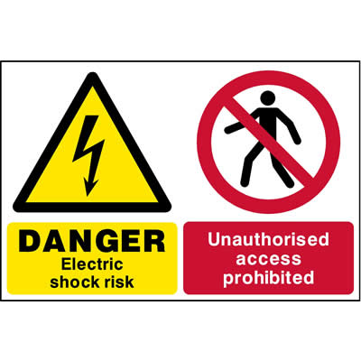 Electric shock risk unauthorised access prohibited