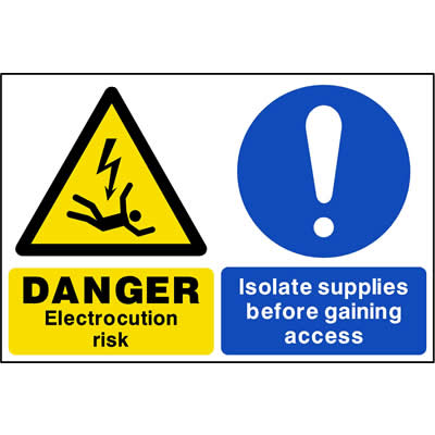 Electrocution risk isolate supplies before gaining access