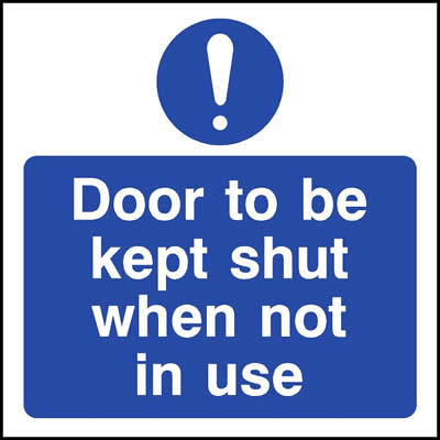 Door to be kept shut when not in use with Symbol