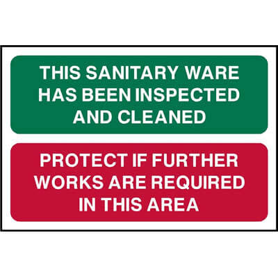 Sanitary ware inspected and cleaned sticker