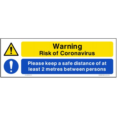 Coronavirus Warning Keep a Safe Distance 2m Floor Graphic