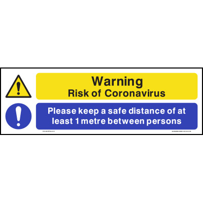 Coronavirus Warning Keep a Safe Distance 1m Floor Graphic