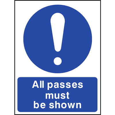 All passes must be shown