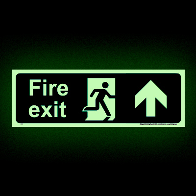 Fire Exit Up Glow-in-the-dark Sign