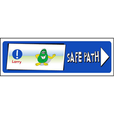 Safe path right (Larry) sign