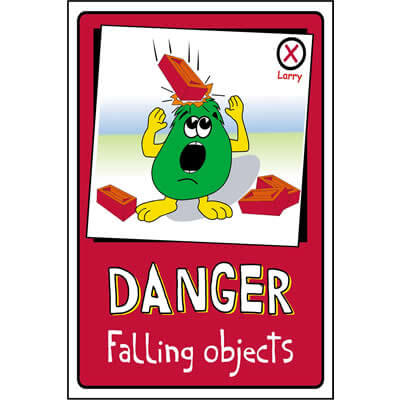 Danger - Falling objects, Larry Safety Sign