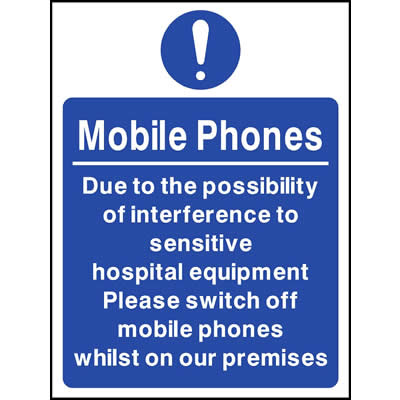 Due to interference with hospital equipment switch off mobiles