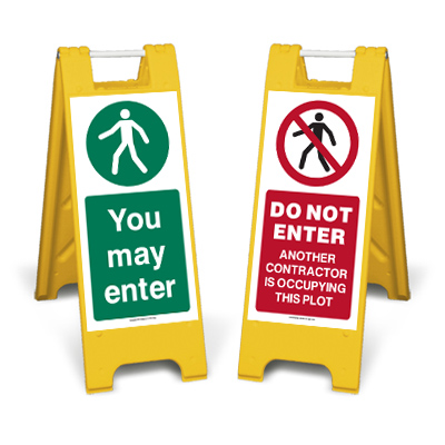 Do Not Enter Contractor in Plot Sign Stand