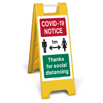 COVID-19 Thanks For Social Distancing Sign Stand 1m