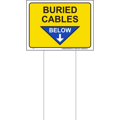 Buried cables below sign