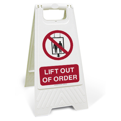 Lift out of order (Motspur) sign