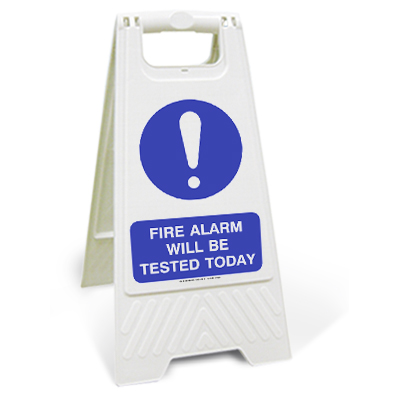 Fire alarm will be tested today (Motspur) sign