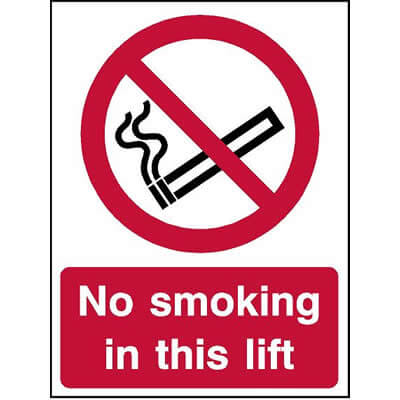 No smoking in this lift sign