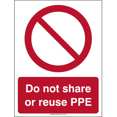 do not reuse ppe sign