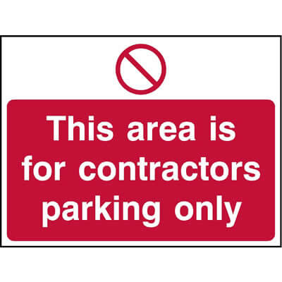 This area is for contractors parking only