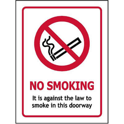 No Smoking Law Doorway Sign