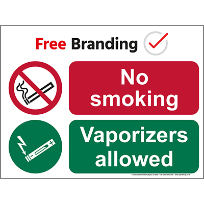 No smoking vaporizers allowed sign
