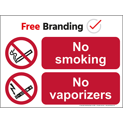 No smoking No vaporizers sign
