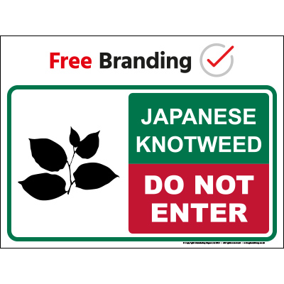 Do not enter Japanese knotweed sign (Quickfit)