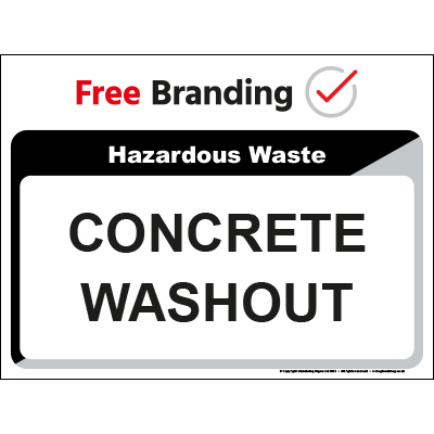 Concrete Washout Hazardous Waste Sign (Quickfit)