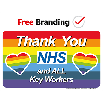 Thank You NHS and Key Workers Hearts Sign (Quickfit)