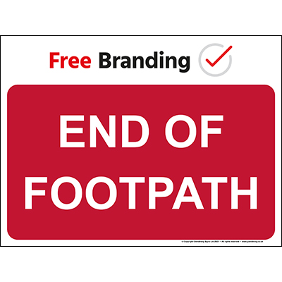 End of footpath sign