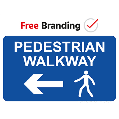 Pedestrian walkway left sign