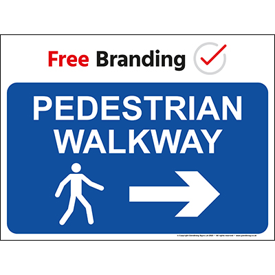 Pedestrian walkway right sign
