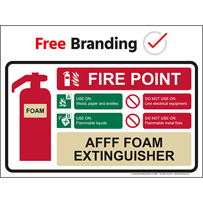 AFFF Foam Extinguisher Sign