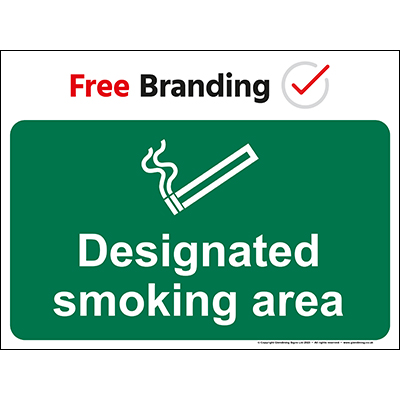 Designated smoking area (Quickfit) sign 