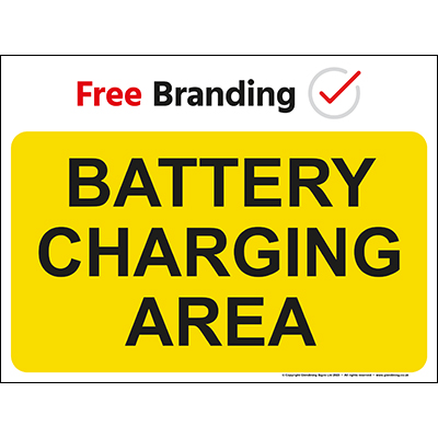 Battery charging area sign