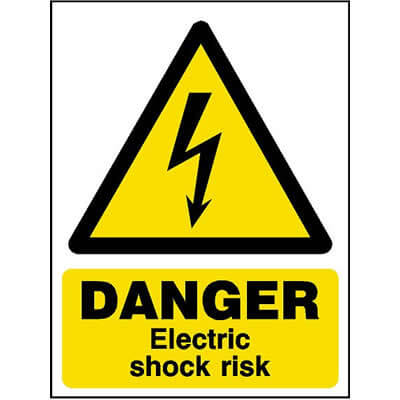 Danger electric shock risk sign