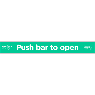 Push bar to open SafeTouch sticker