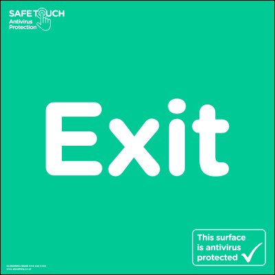 Exit SafeTouch door sticker