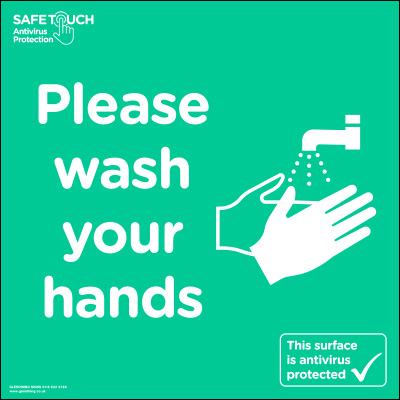 Please wash your hands SafeTouch sticker