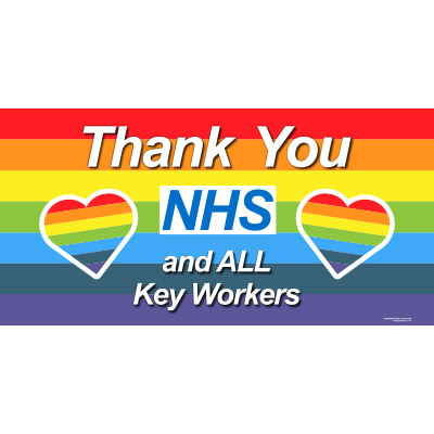 Thank you NHS and ALL Key Workers Hearts Banner