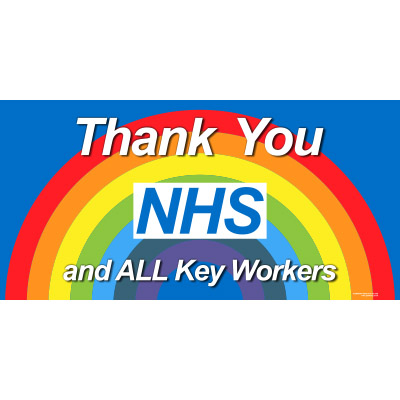 Thank You NHS and Key Workers Rainbow Banner