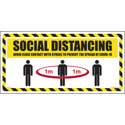 1m social distancing signs