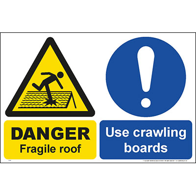 Fragile roof use crawling boards