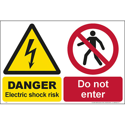 Electric shock risk do not enter 