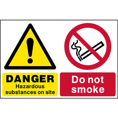 Hazardous substances on site do not smoke