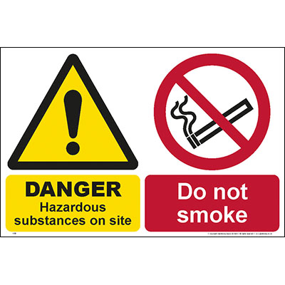 Hazardous substances on site do not smoke