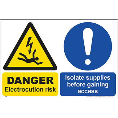 Electrocution risk isolate supplies before gaining access