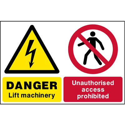 Lift machinery unauthorised access prohibited