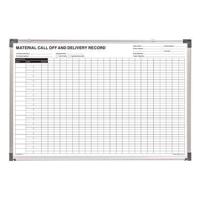 Material Call Off and Delivery Record Board
