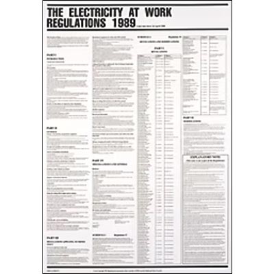 The Electricity at Work Regulations 1989 Poster