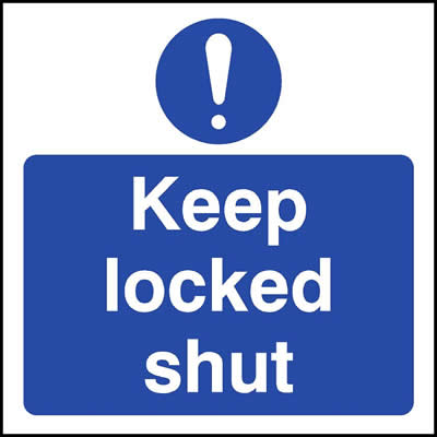 Keep locked shut (Symbol)