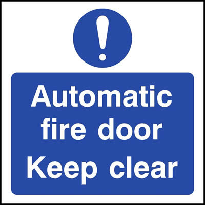 Automatic fire door keep clear with Symbol